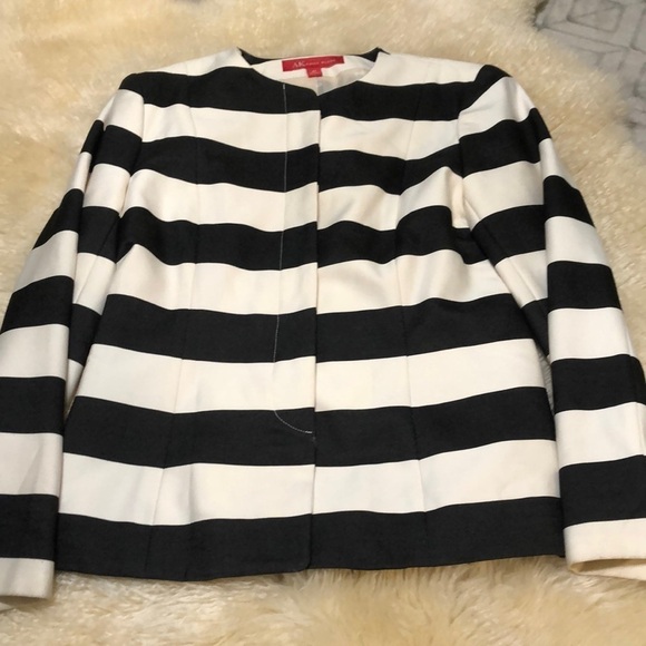 Anne Klein wide strip jacket size 8P - Picture 1 of 8